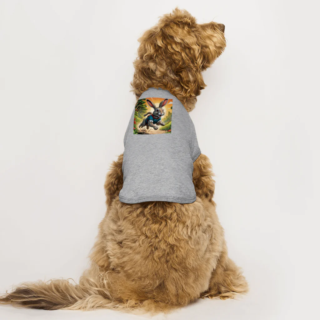 Umeshopの走り回るウサギ Dog T-shirt