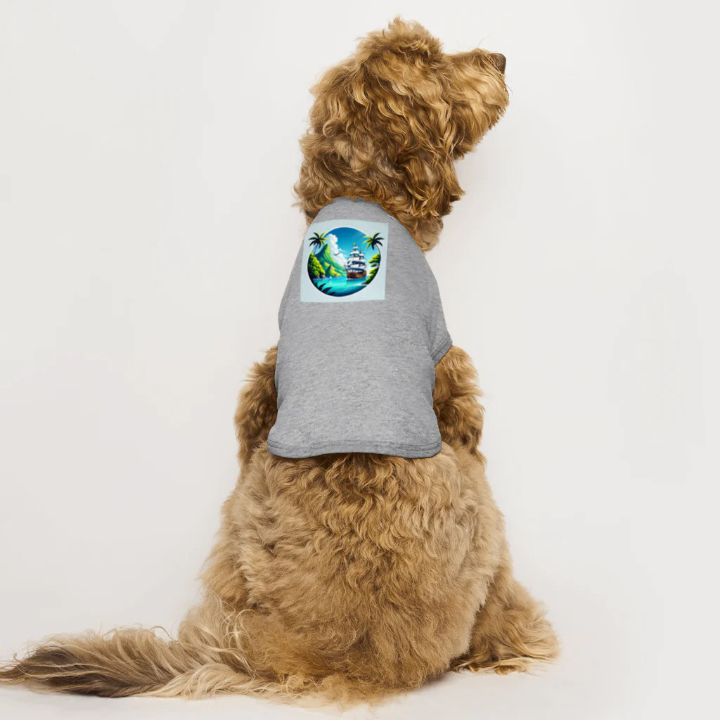 海の幸のカリブ海と船 Dog T-shirt