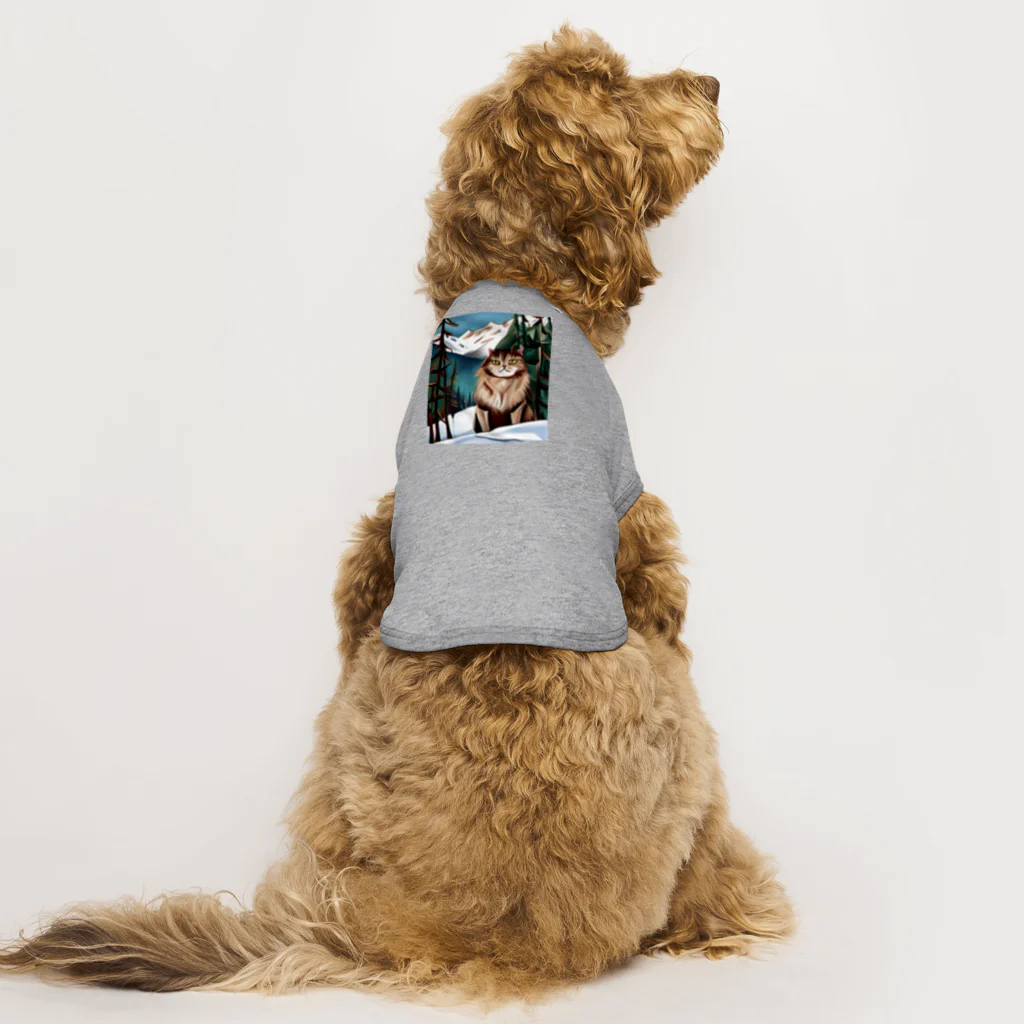 Ppit8のI live in Snow Mountain. Dog T-shirt