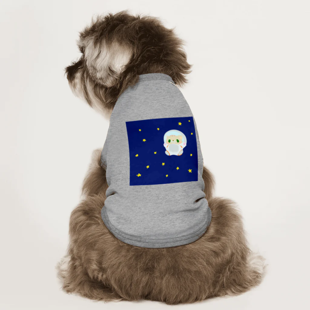 ネコトチワワのチャトラちゃん 宇宙 ドッグTシャツ