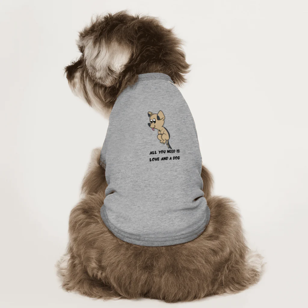 MU-SANのAll you need is Love a Dog ドッグTシャツ