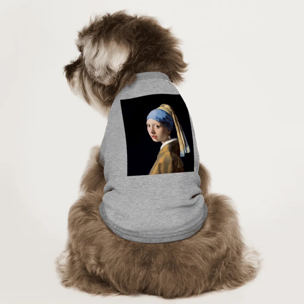 世界美術商店の真珠の耳飾りの少女 / Girl with a Pearl Earring ドッグTシャツ