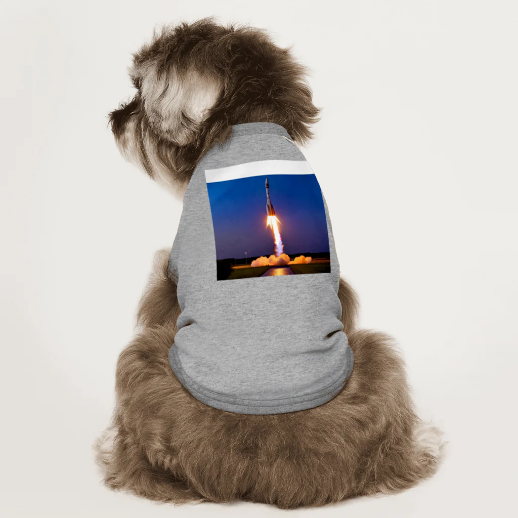 swanの夕焼けのロケット ドッグTシャツ