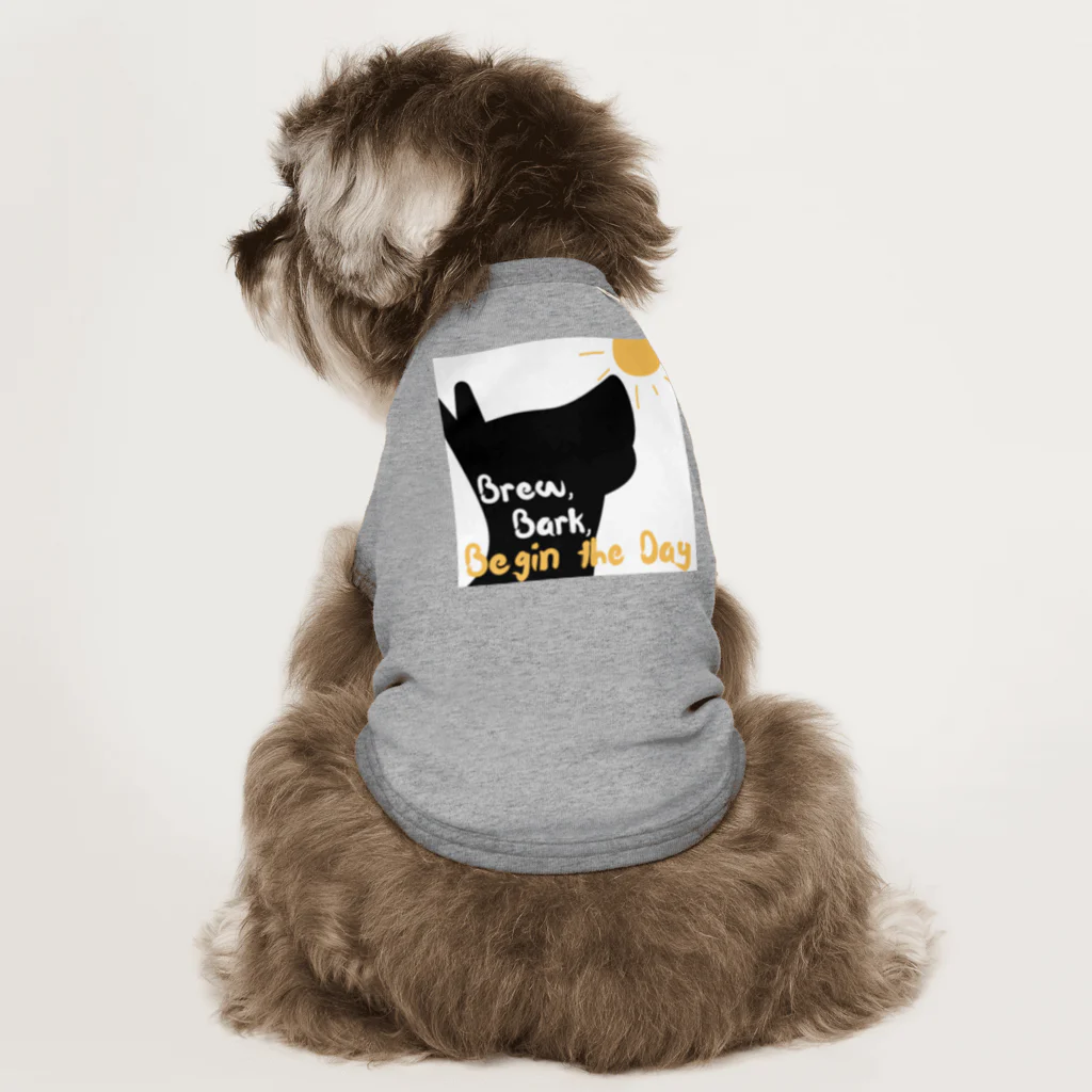 BarkingBeatsのBrew, Bark, Begin the Day Dog T-shirt