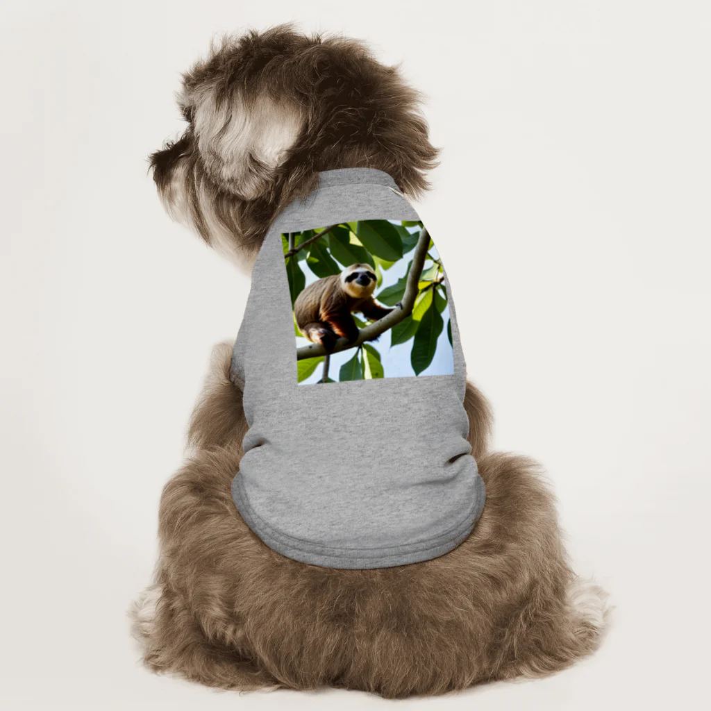 シンプルアニマル（カエル多め）のシンプルなナマケモノ Dog T-shirt