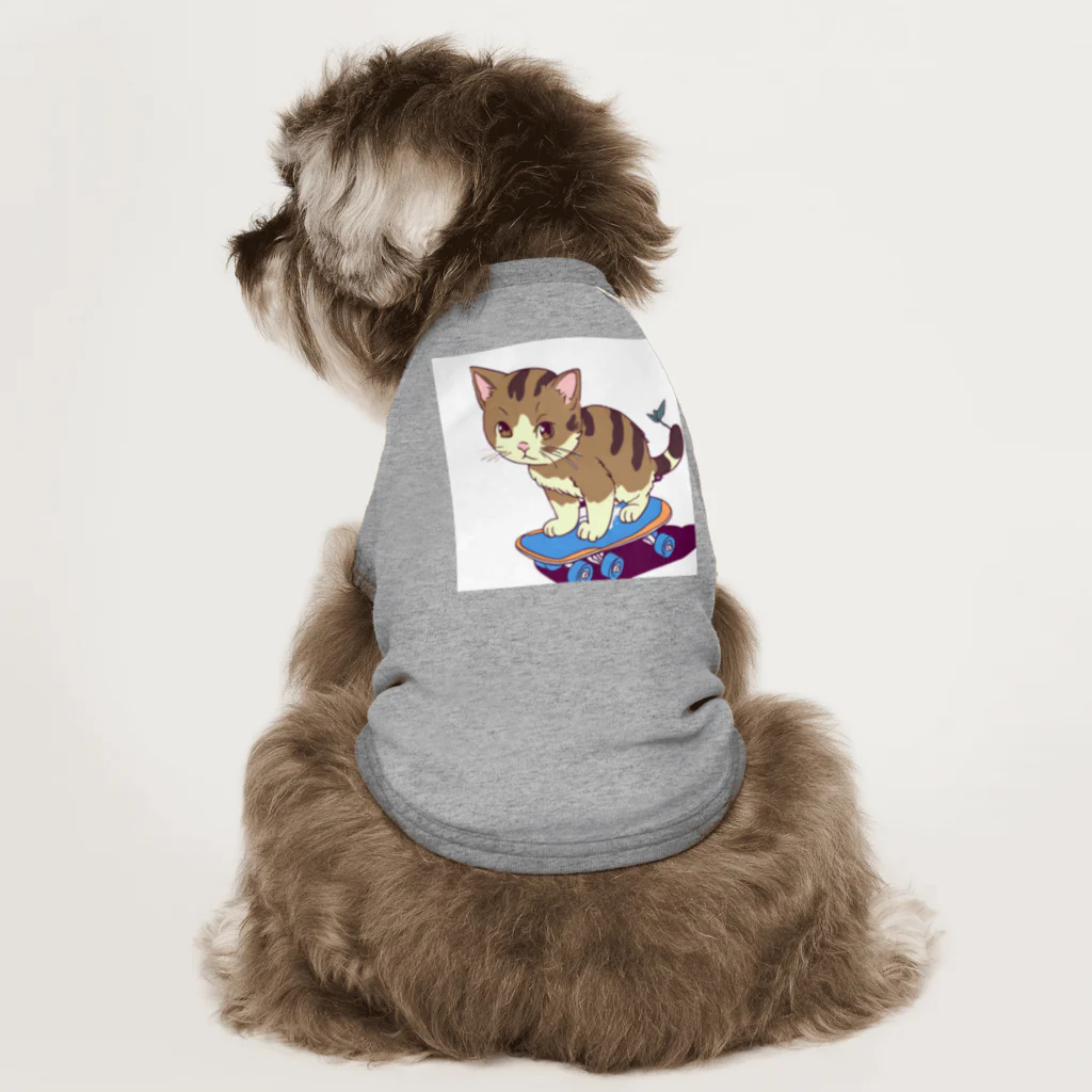 可愛い猫ちゃんのスケボー猫ちゃん Dog T-shirt