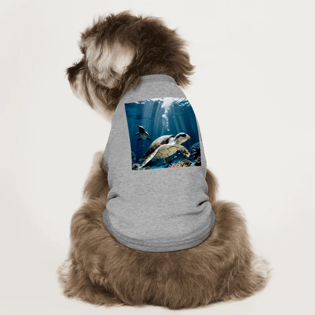 人魚の夢のペンガメ2 ドッグTシャツ