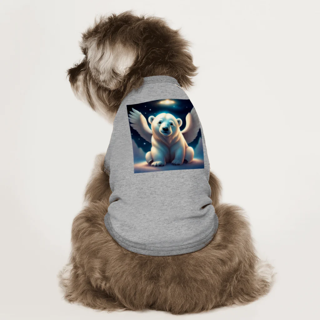 KEIZOKUの可愛らしい天使のシロクマのイラストグッズ ドッグTシャツ