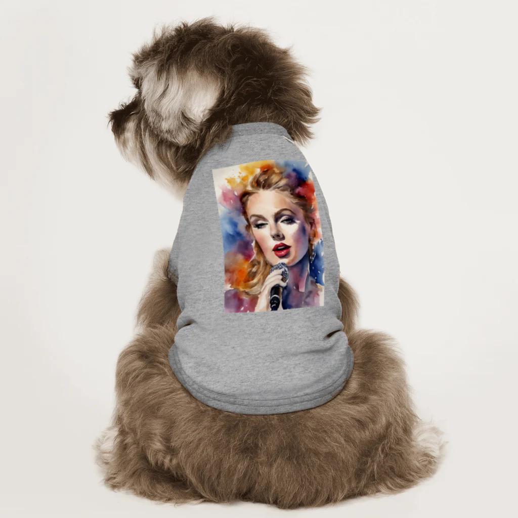 AI職人👨‍🏭のAI「Taylor Swift」水彩 Dog T-shirt