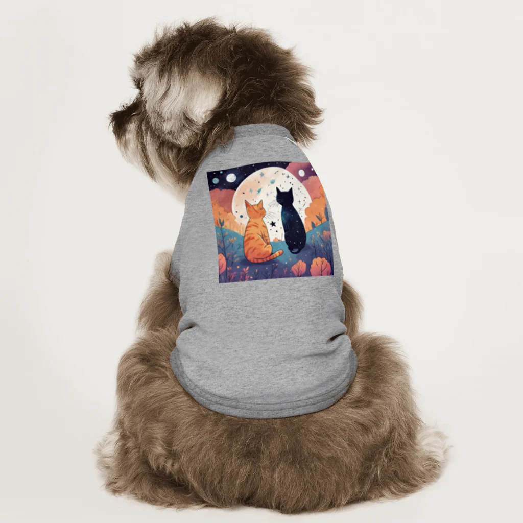 にゃんこワールドのにゃんこのお月見 Dog T-shirt