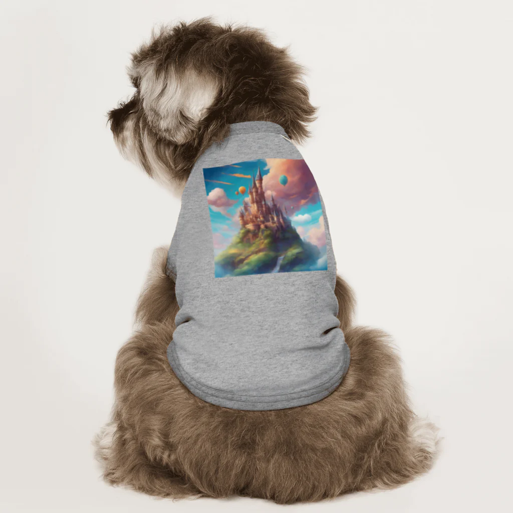 G7のショップの幻想の楽園  Fantasy Haven Castle Dog T-shirt