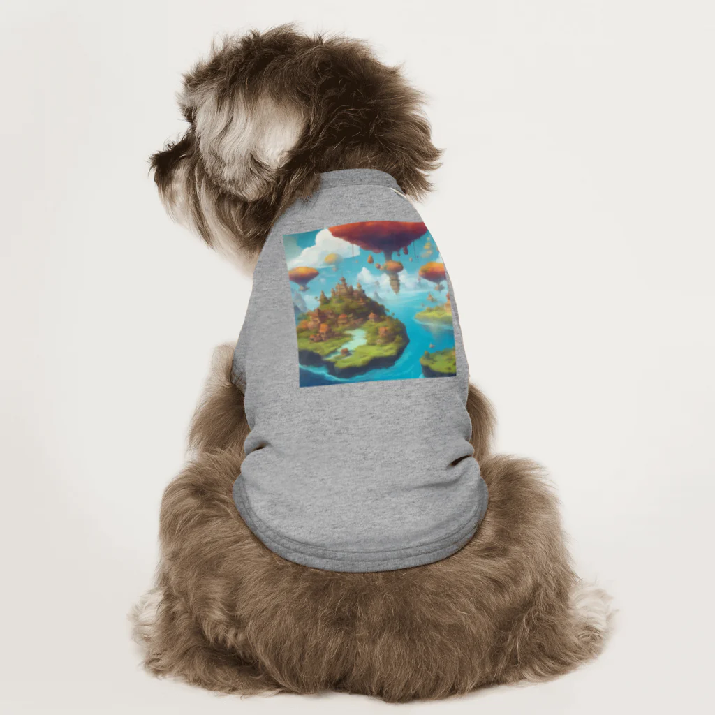 G7のショップの 幻想の浮遊アイランド コレクション（Fantastical Levitating Islands Collection） Dog T-shirt