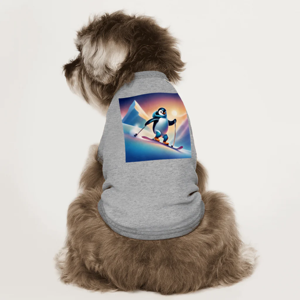 Yumexのスキーをするペンギンのペーくん Dog T-shirt