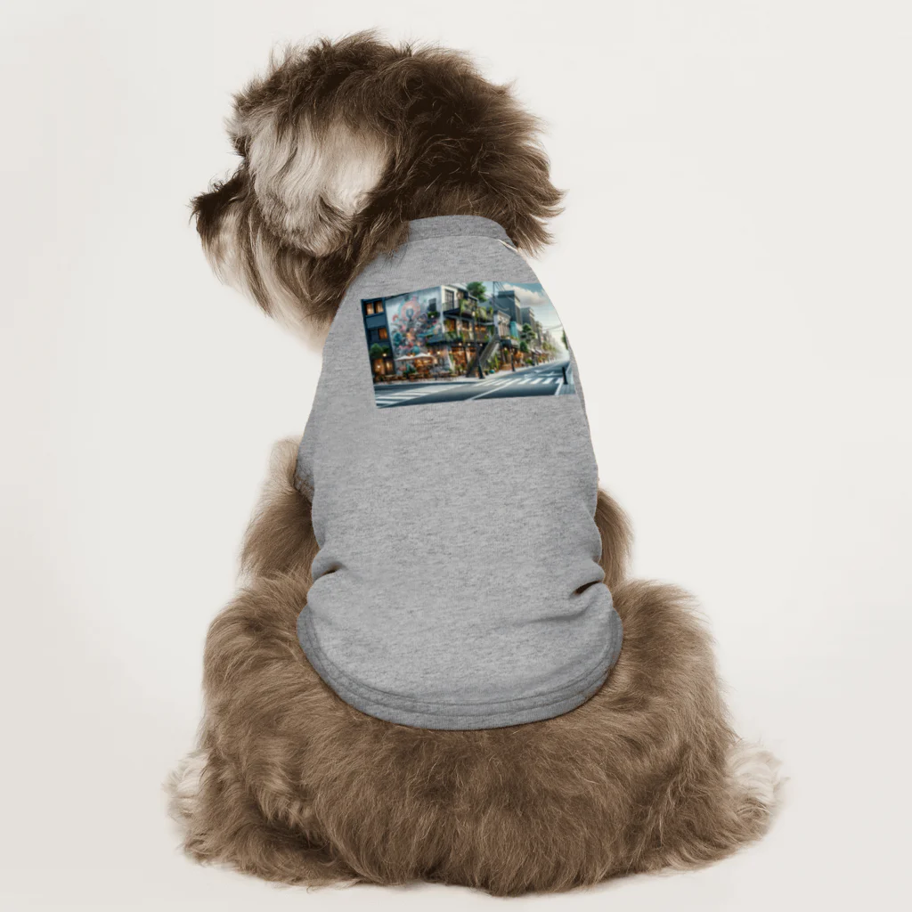 Artful Whiskersのノスタルジーシティ Dog T-shirt