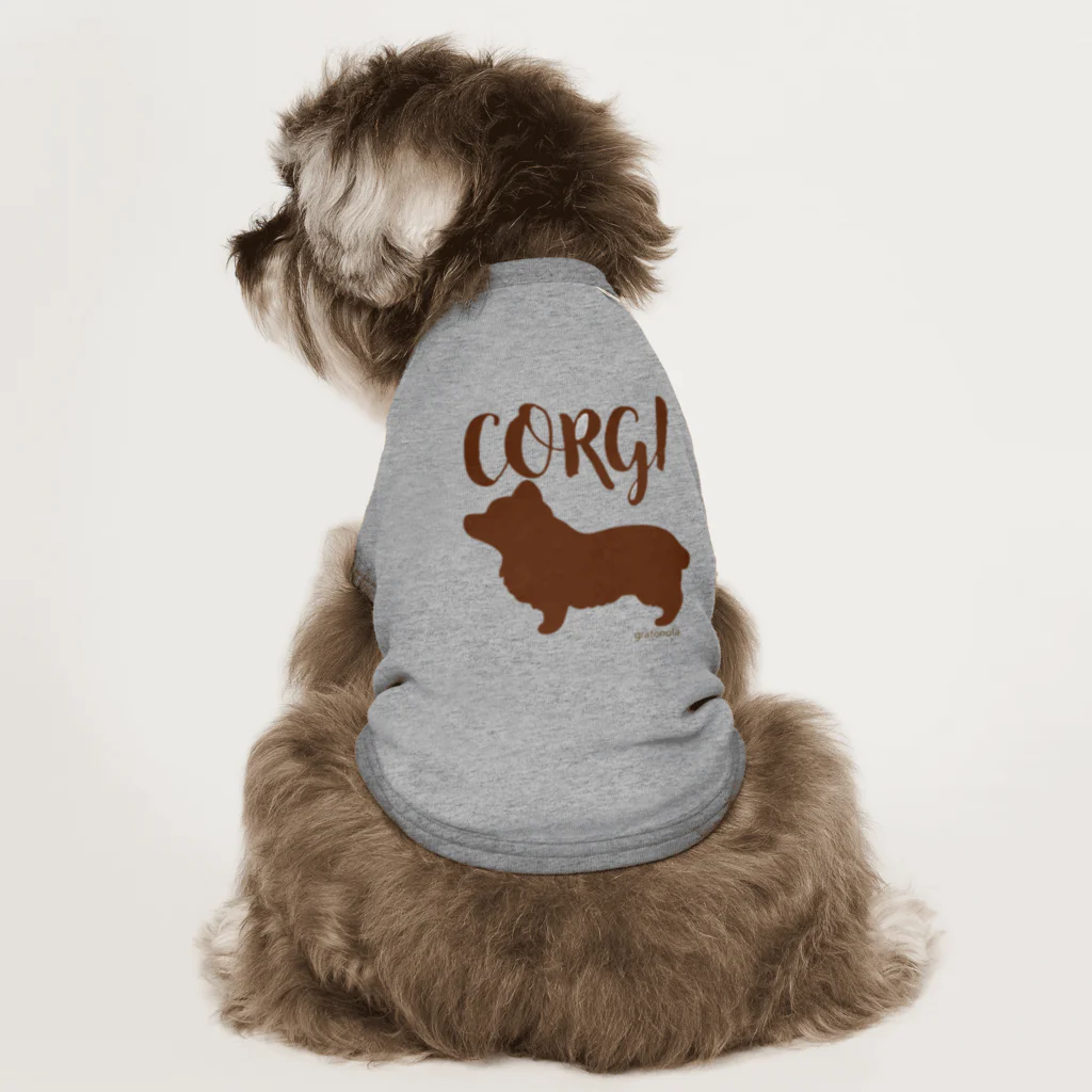 Corgi×Corgiのシルエットコーギー Dog T-shirt