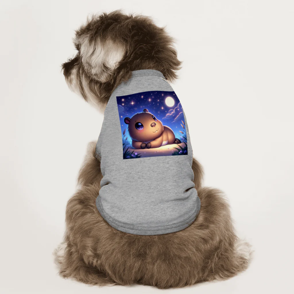 GAKUの星空の下でリラックスカピバラ Dog T-shirt