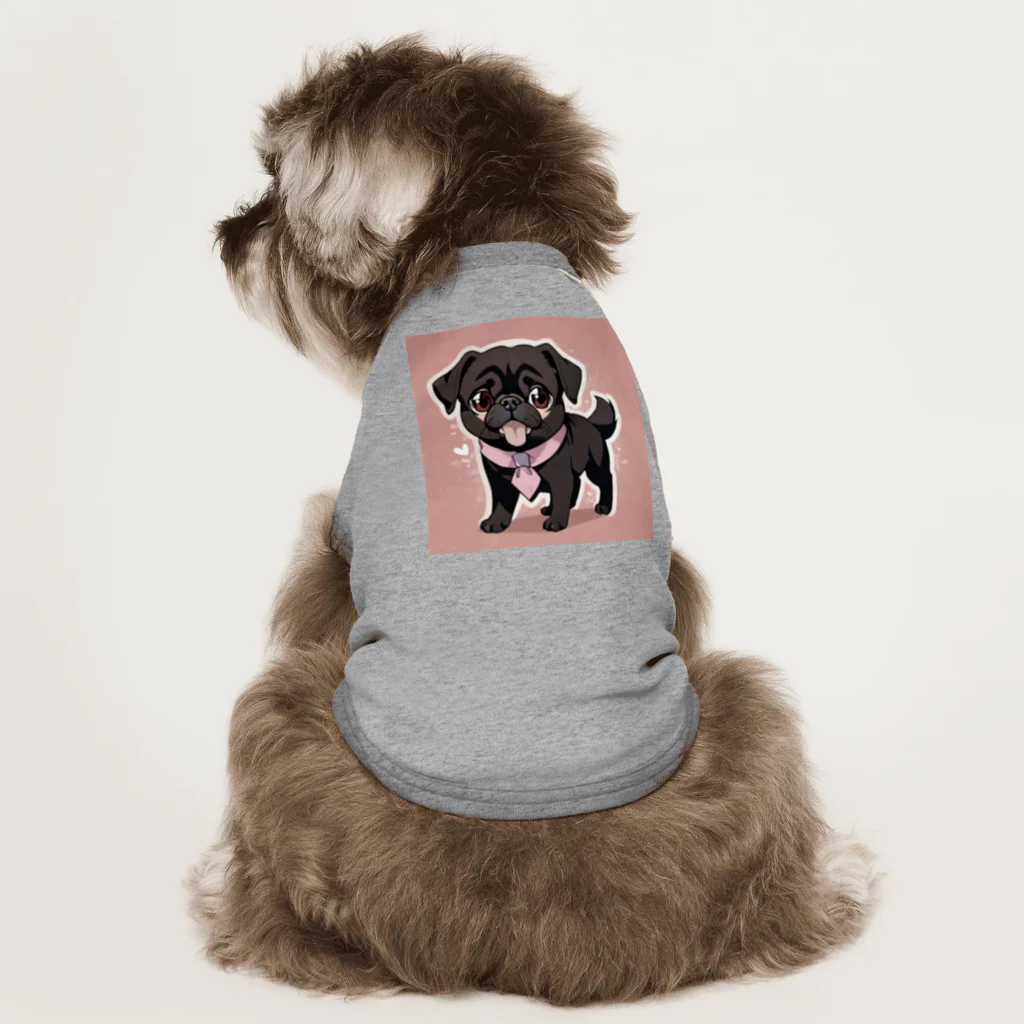 pug 89の黒パグ Dog T-shirt