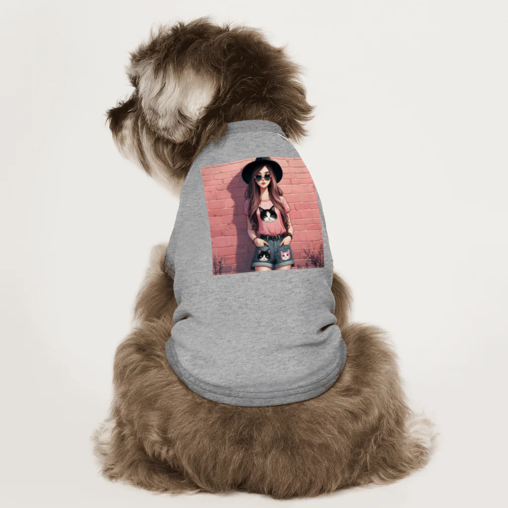 SaltyCookie Design Worksの猫好きの女の子のファッション(1) Dog T-shirt