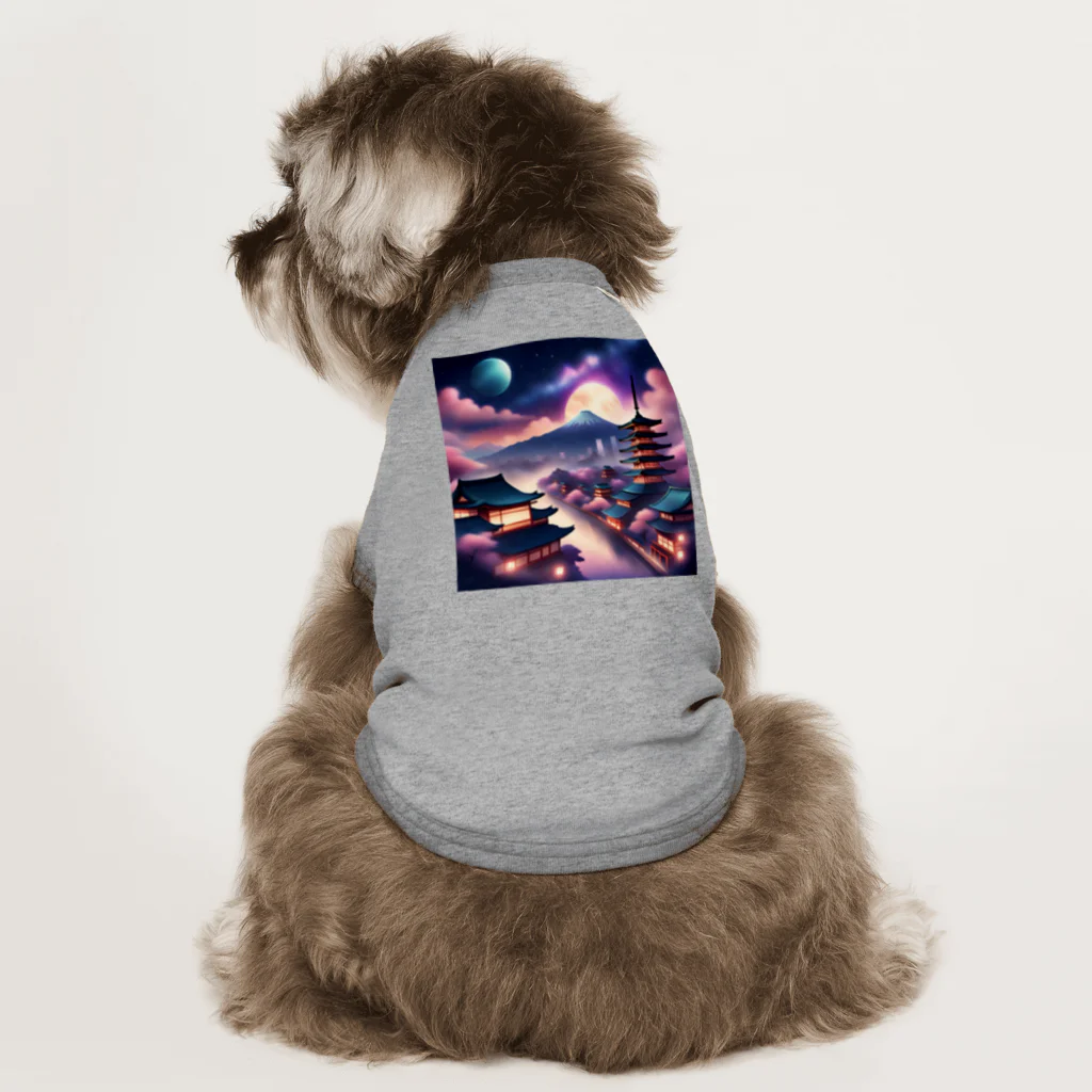 WifebearのJapan Galaxy Dog T-shirt