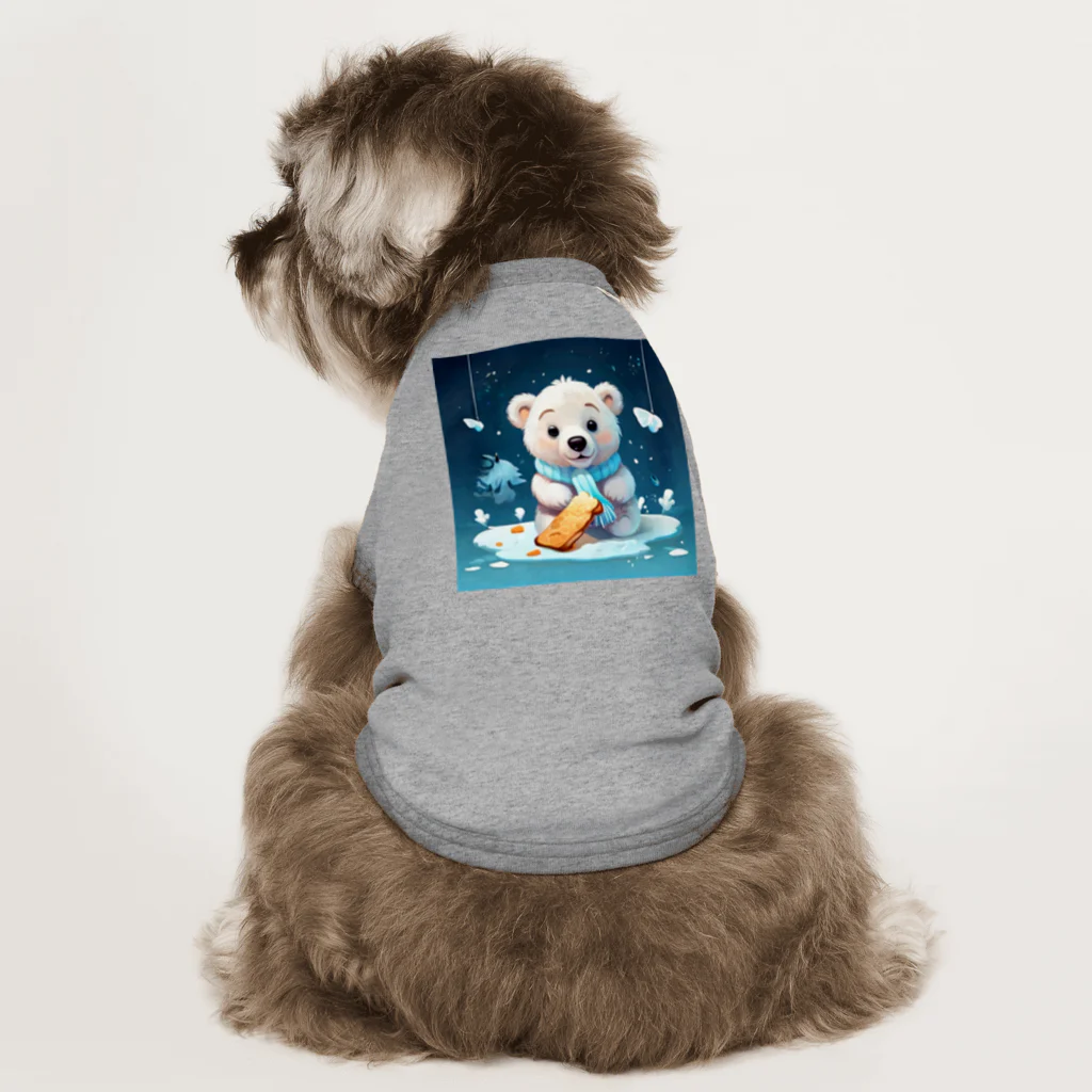 りんりんの可愛いシロクマちゃんショップ　かわいいよ！のトーストお食べる白くまちゃん Dog T-shirt