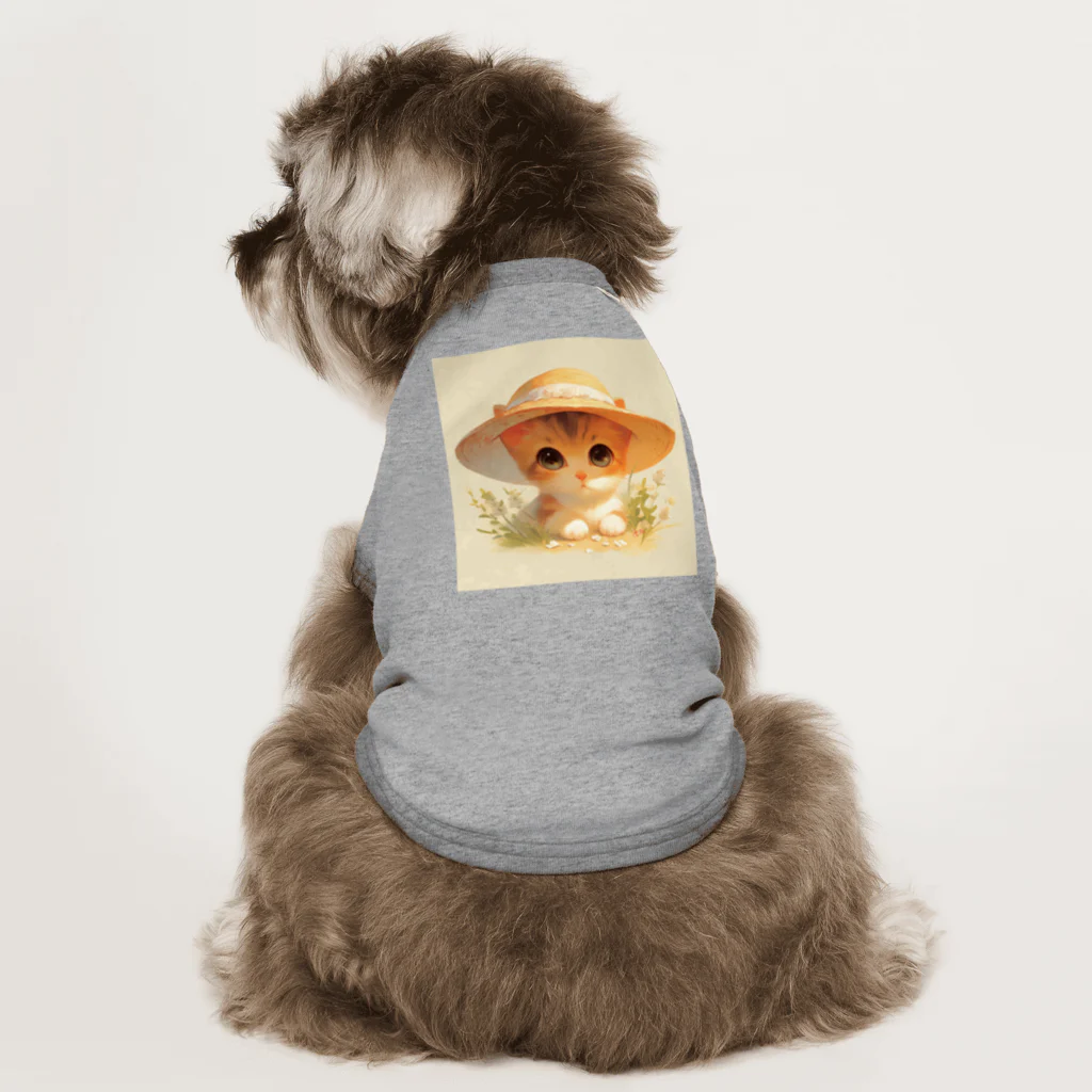 AQUAMETAVERSEの帽子をかぶった可愛い子猫 Marsa 106 ドッグTシャツ