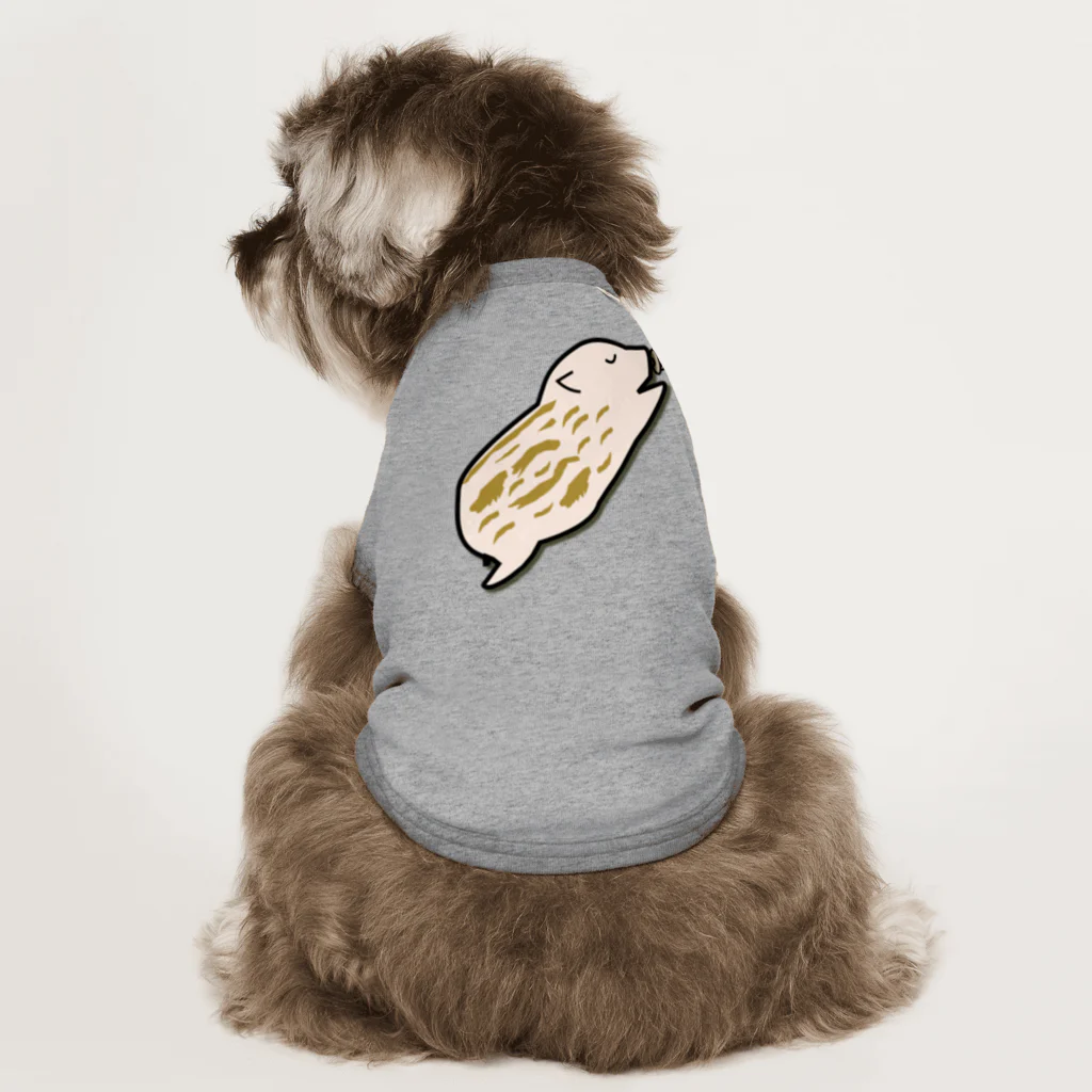 Drecome_Designの【猪の赤ちゃん】眠る瓜坊(うりぼう) ドッグTシャツ