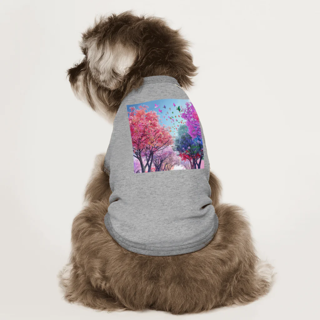 AQUAMETAVERSEの自然の美しい木々と鳥　なでしこ1478 Dog T-shirt