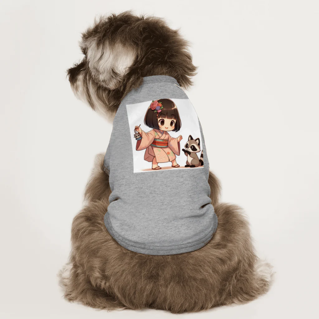 まんまるちゃんの座敷わらしとかわいいタヌキ Dog T-shirt