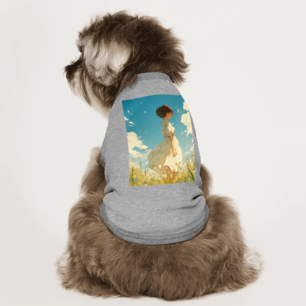 AQUAMETAVERSEのそよ風の中にいる女性　なでしこ1478 Dog T-shirt