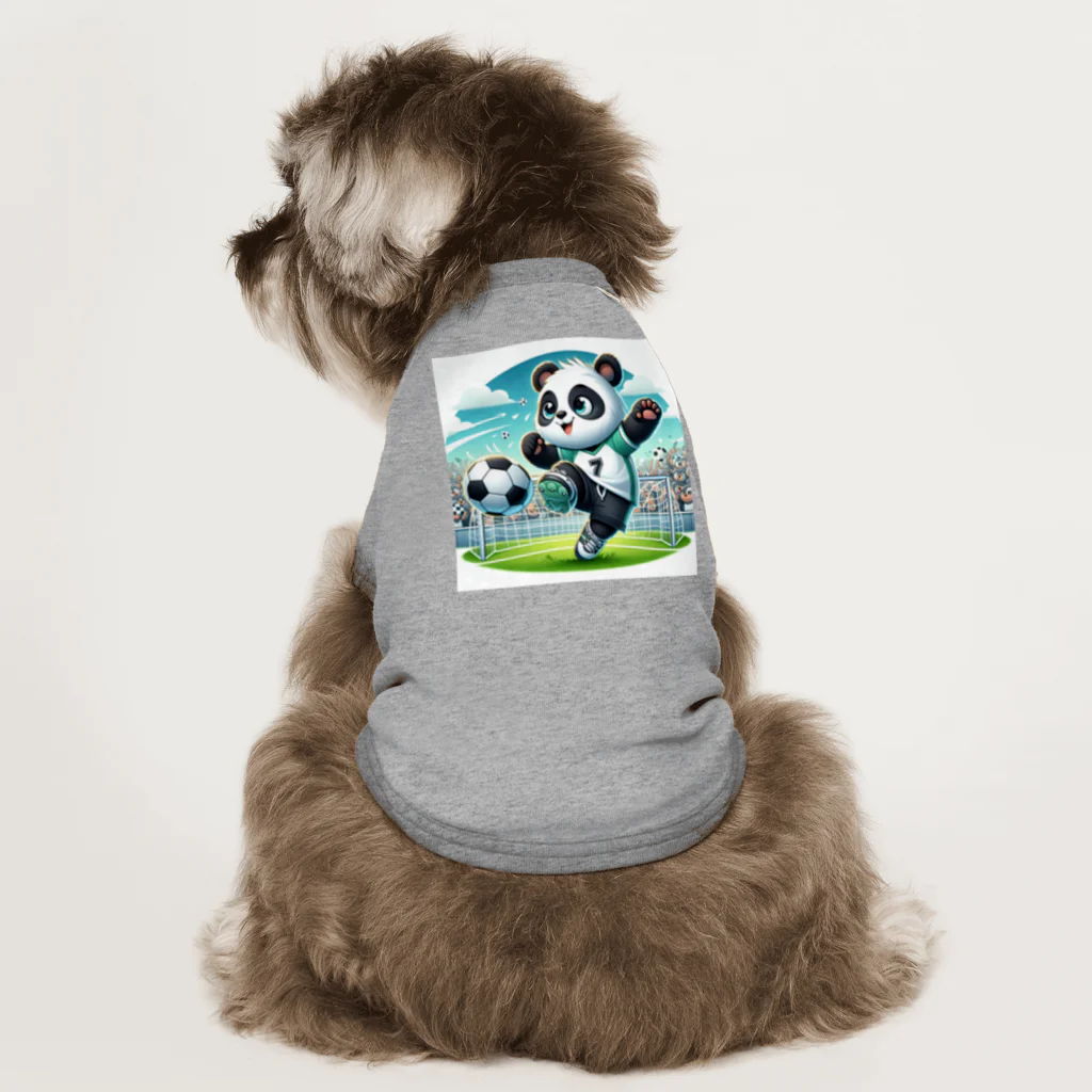 アニマルホビーズのサッカーパンダ Dog T-shirt