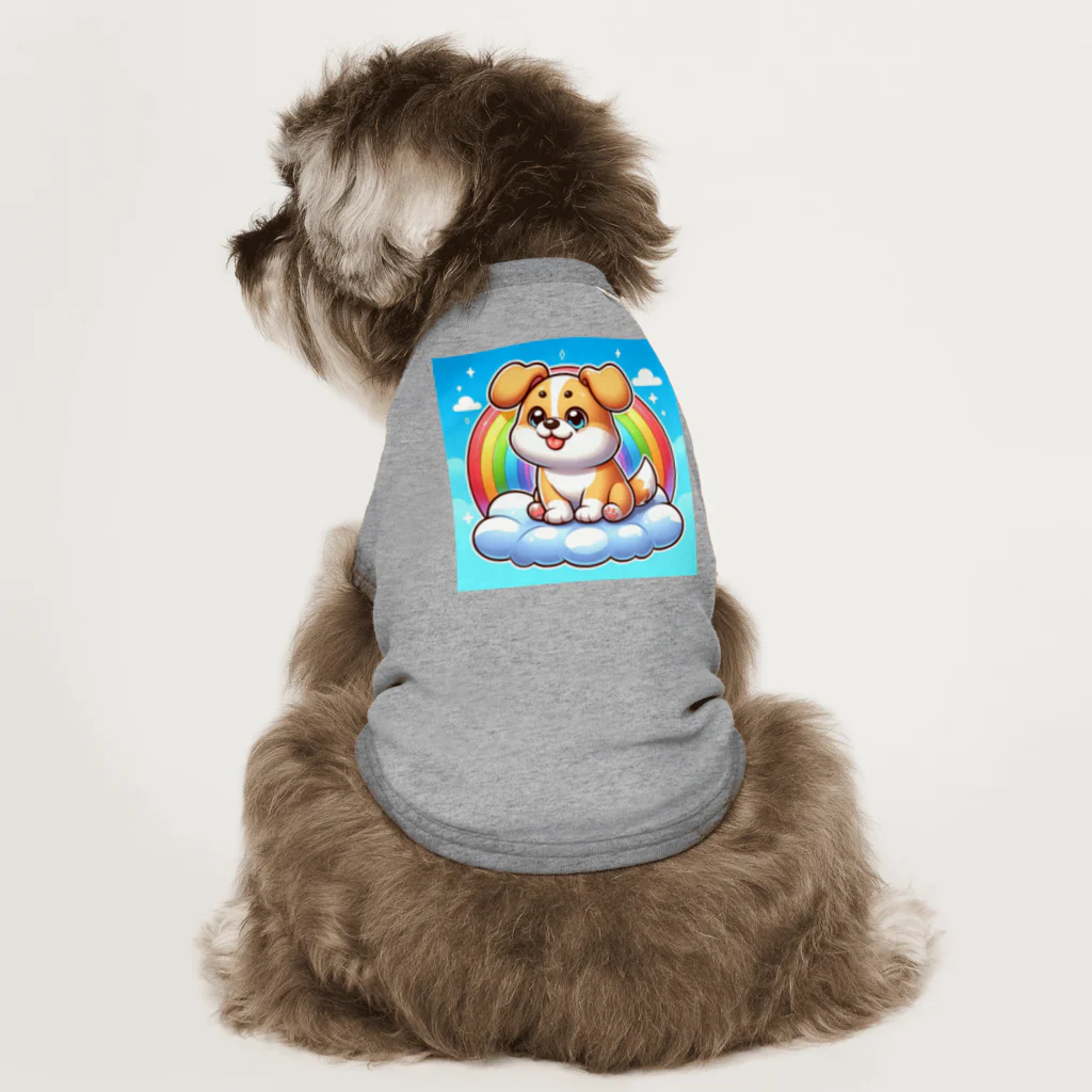 Minoyaの雲に乗った犬 ドッグTシャツ