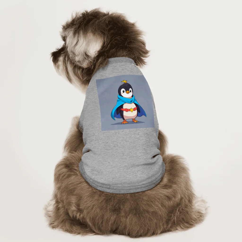 ganeshaのスーパーヒーローのマントを着たかわいいペンギン ドッグTシャツ