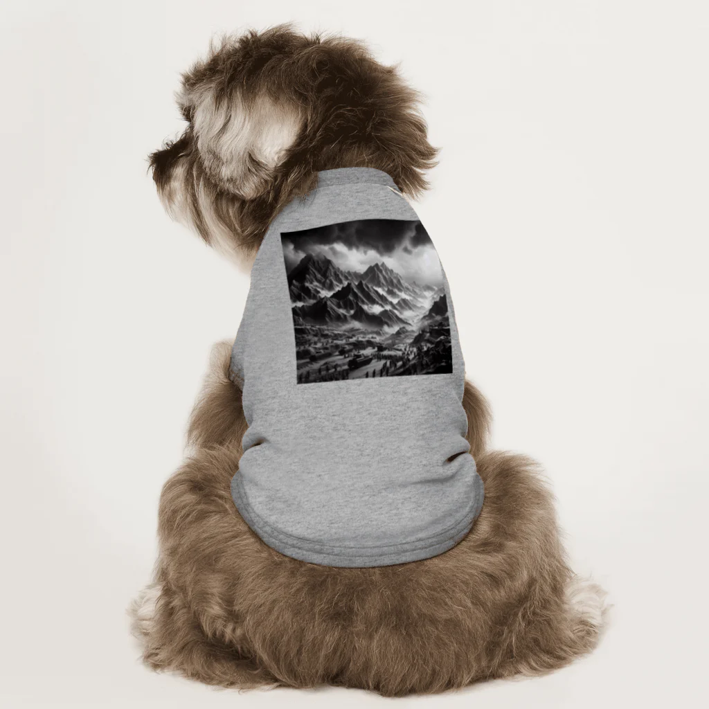 yohiti193の（モノクロ写真風）山間の戦場のジオラマ③ Dog T-shirt