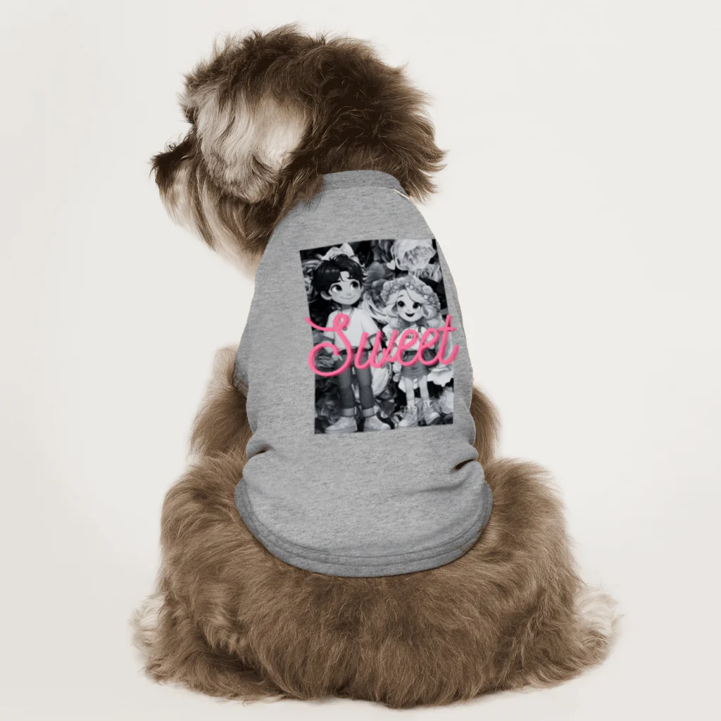 レアレアの甘〜いフラワーカップル Dog T-shirt