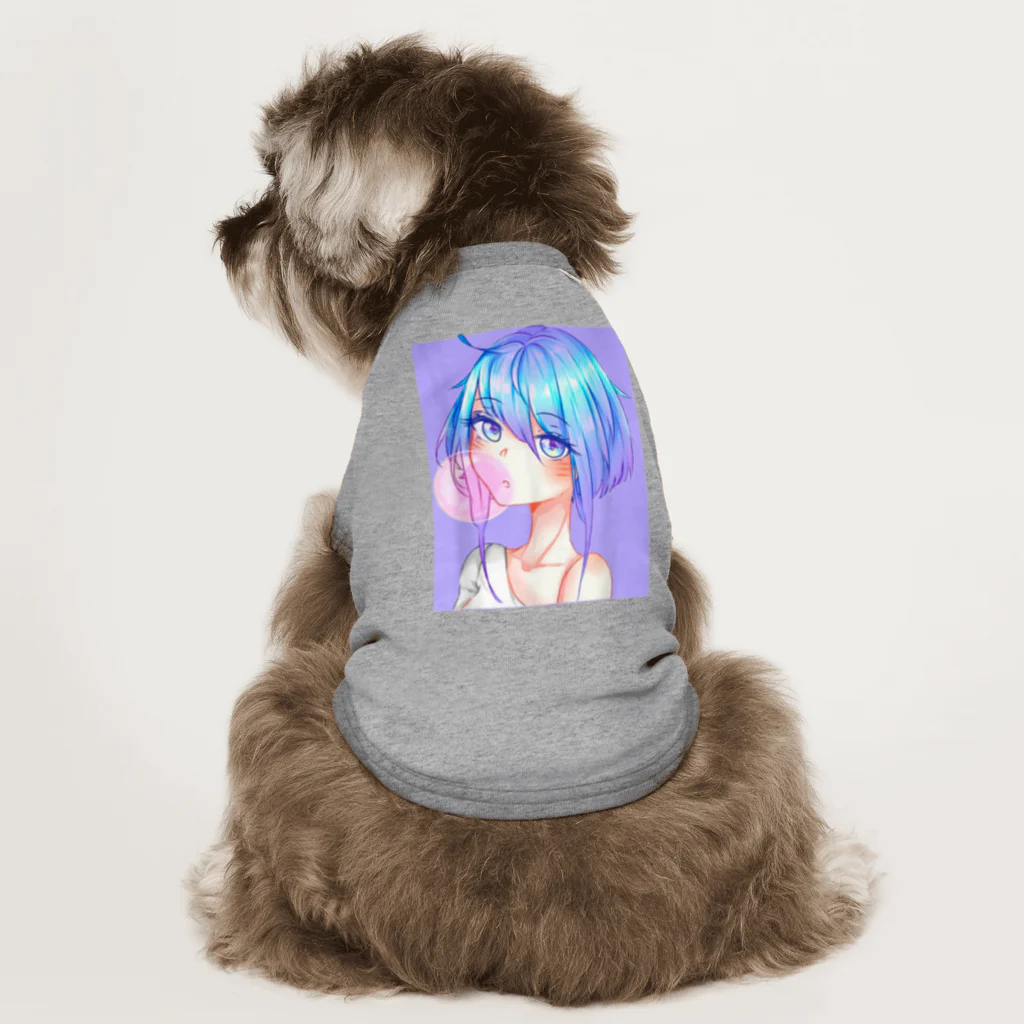 World_Teesのバブルガムを噛むアニメガール 日本の美学 アニメオタク Dog T-shirt