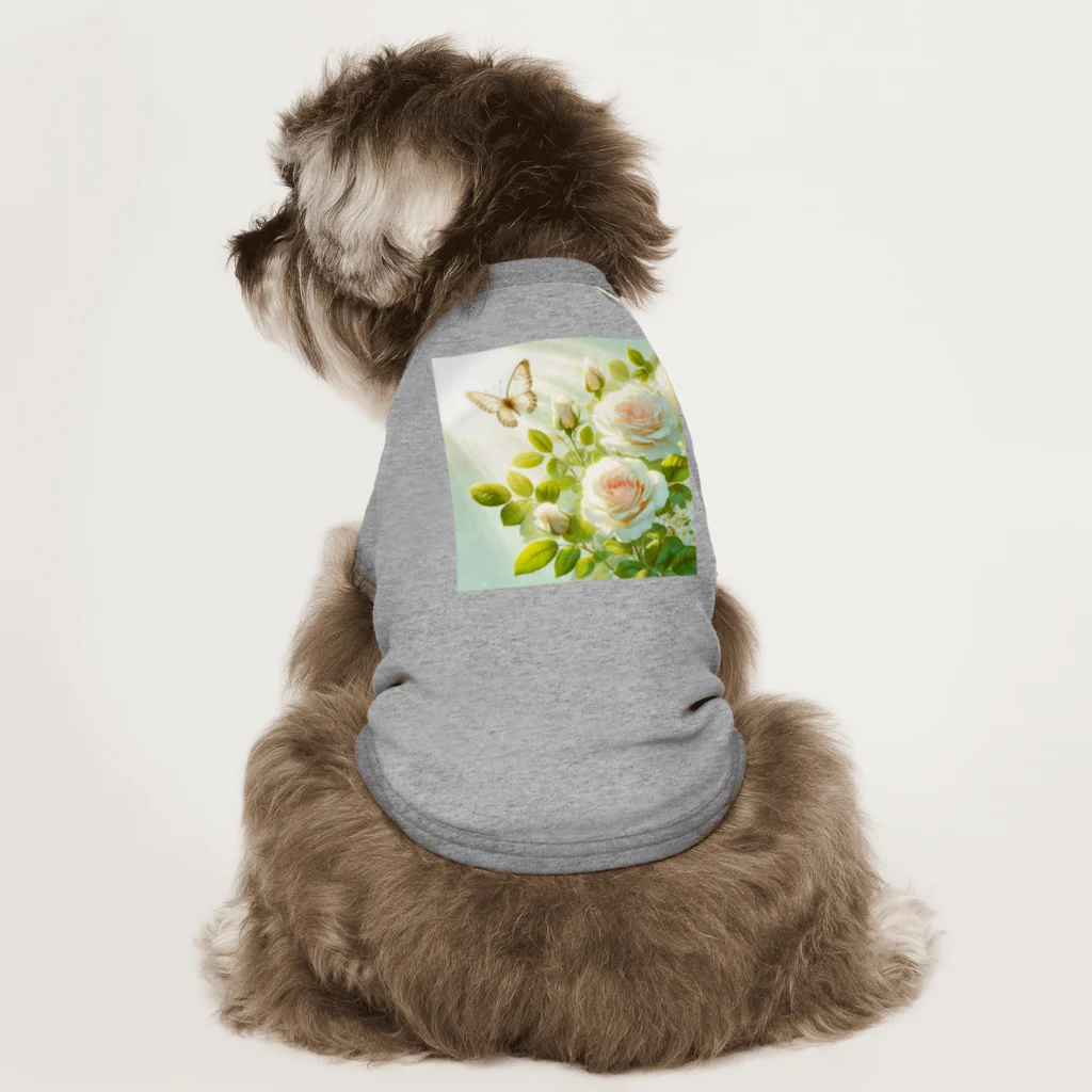 Rパンダ屋の「白薔薇」グッズ Dog T-shirt