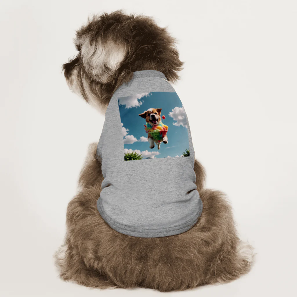 pezupezuの空飛ぶワンダフル犬 ドッグTシャツ