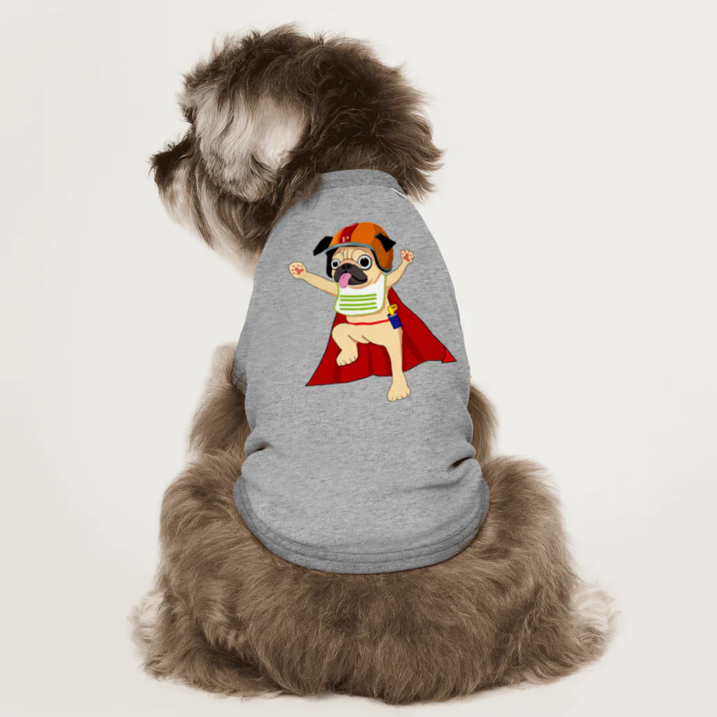 極度あいーら・しのPUG-MAN Dog T-shirt