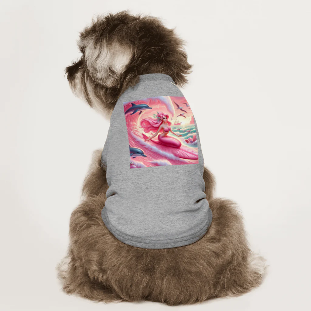 pinkgalmermaidのセクシーマーメイドサーフィン3 Dog T-shirt