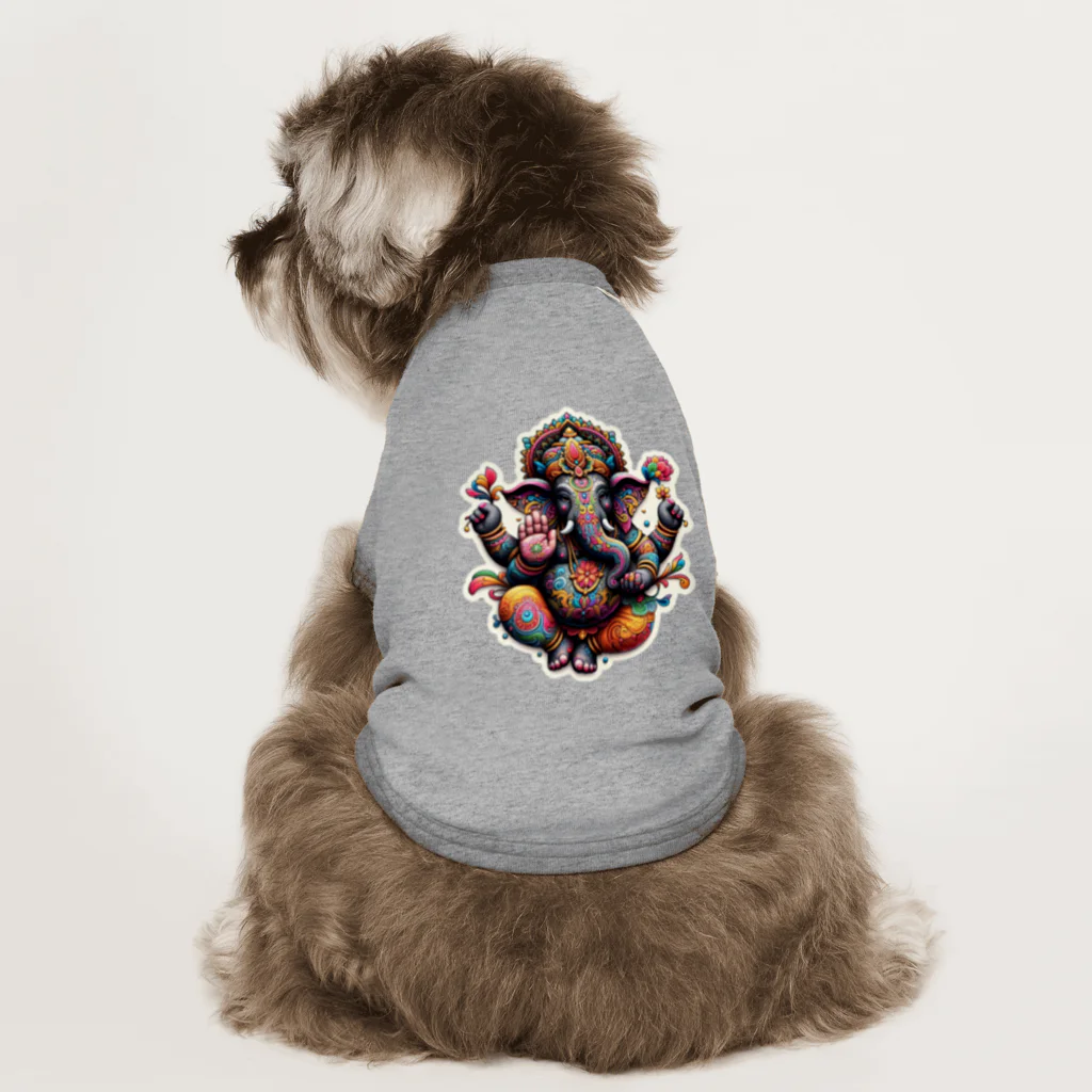 psychedelic mountainのganesha Dog T-shirt