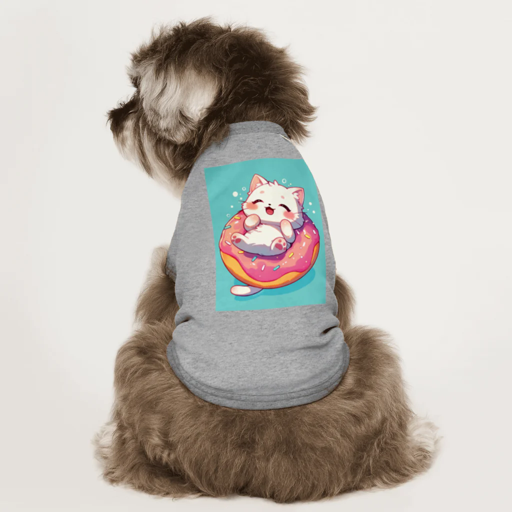 AQUAMETAVERSEの子猫ドーナツ浮輪楽む　　なでしこ1478 Dog T-shirt