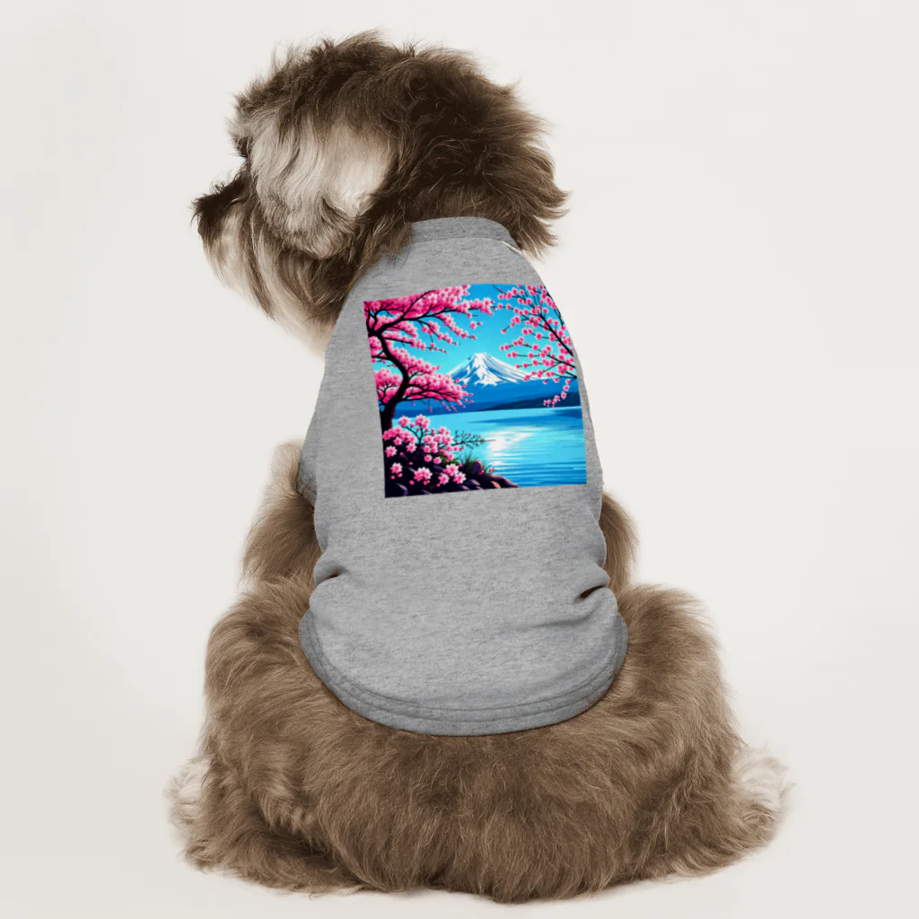 AOI__-の日本　富士山　桜 ドッグTシャツ