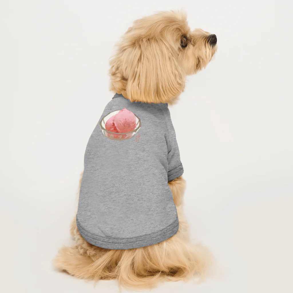 脂身通信Ｚのアイスクリーム（いちご・ストロベリー）_220621 Dog T-shirt