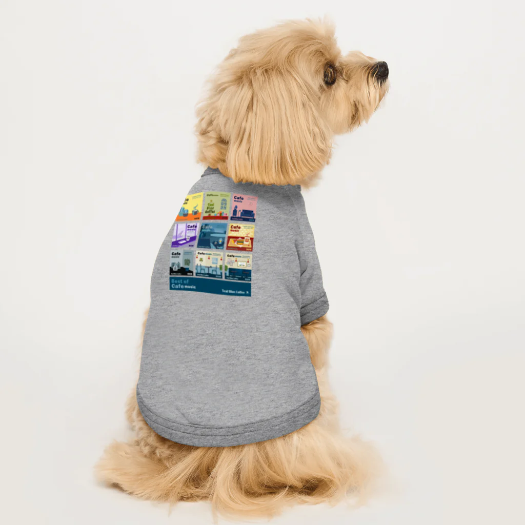 Teal Blue CoffeeのBest of Cafe music Dog T-shirt