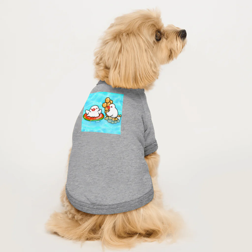 Lily bird（リリーバード）のぷかぷか水遊び文鳥ず Dog T-shirt