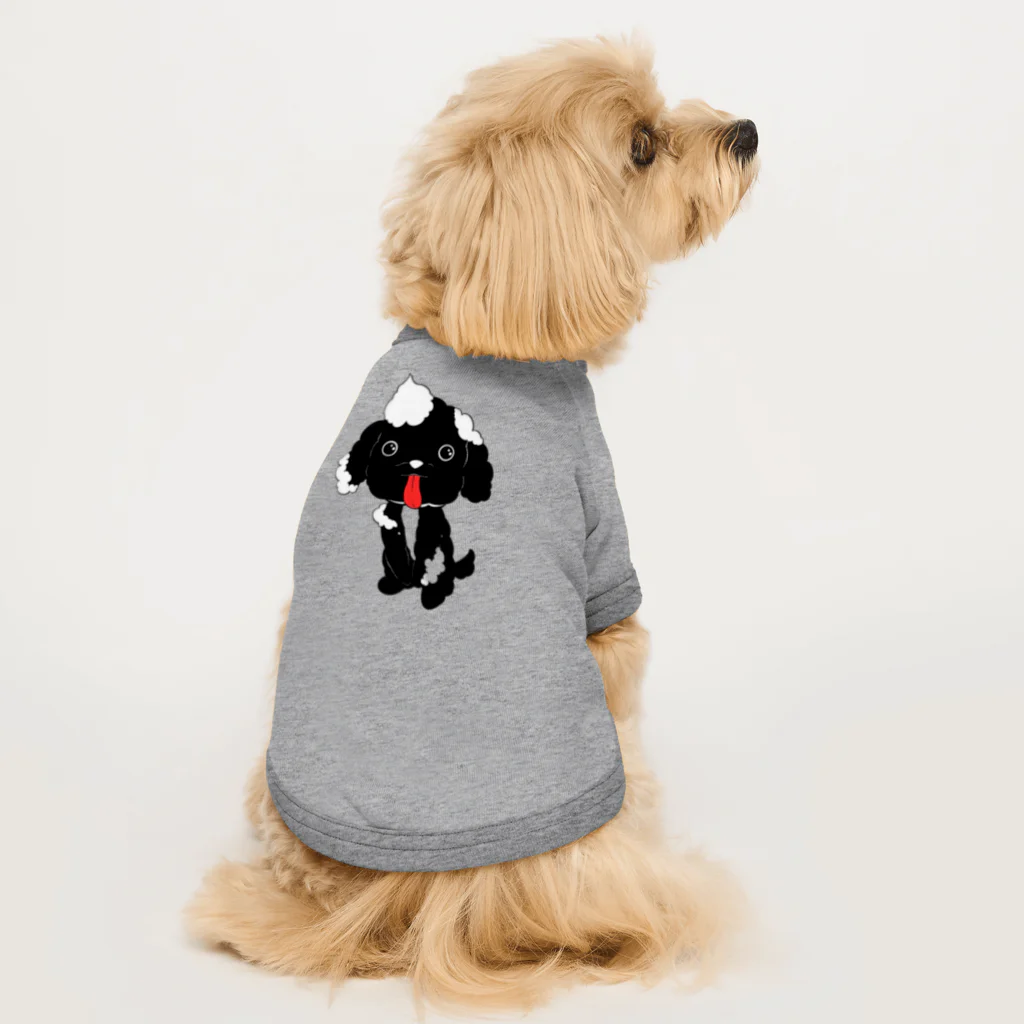 太鳳(たお)の黒モジャ×泡活 Dog T-shirt