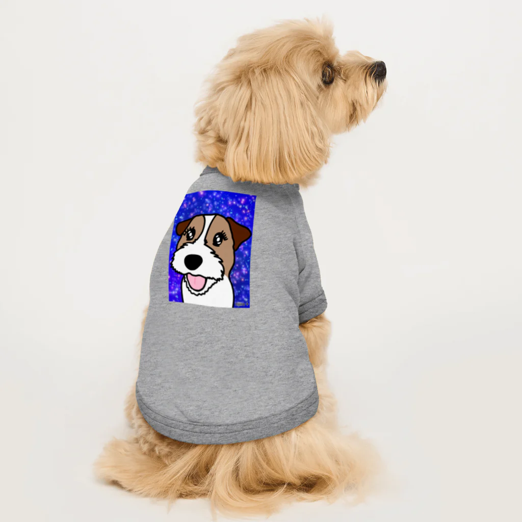 虹色PLUSの夜空を見上げて　ジャックラッセルテリア犬 Dog T-shirt