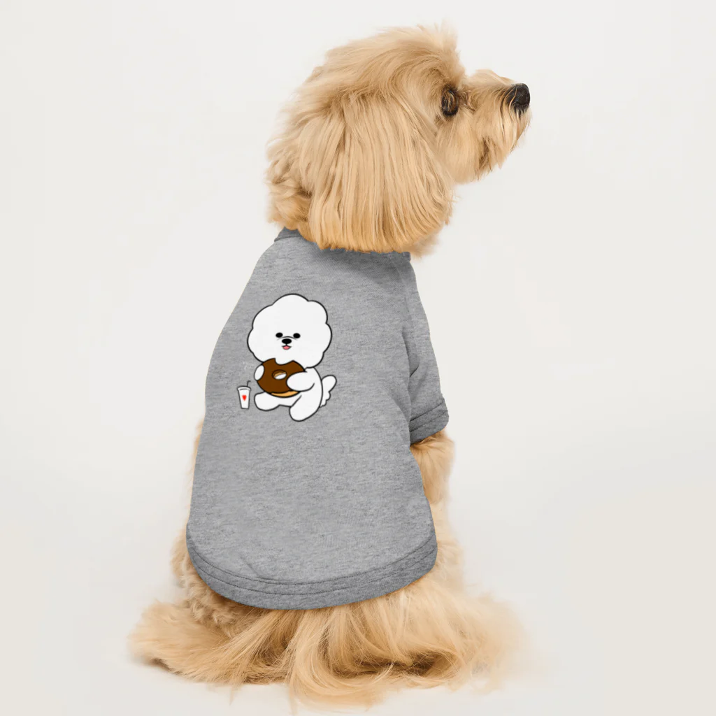 Reecha8のドーナツ好きの白モフちゃん Dog T-shirt