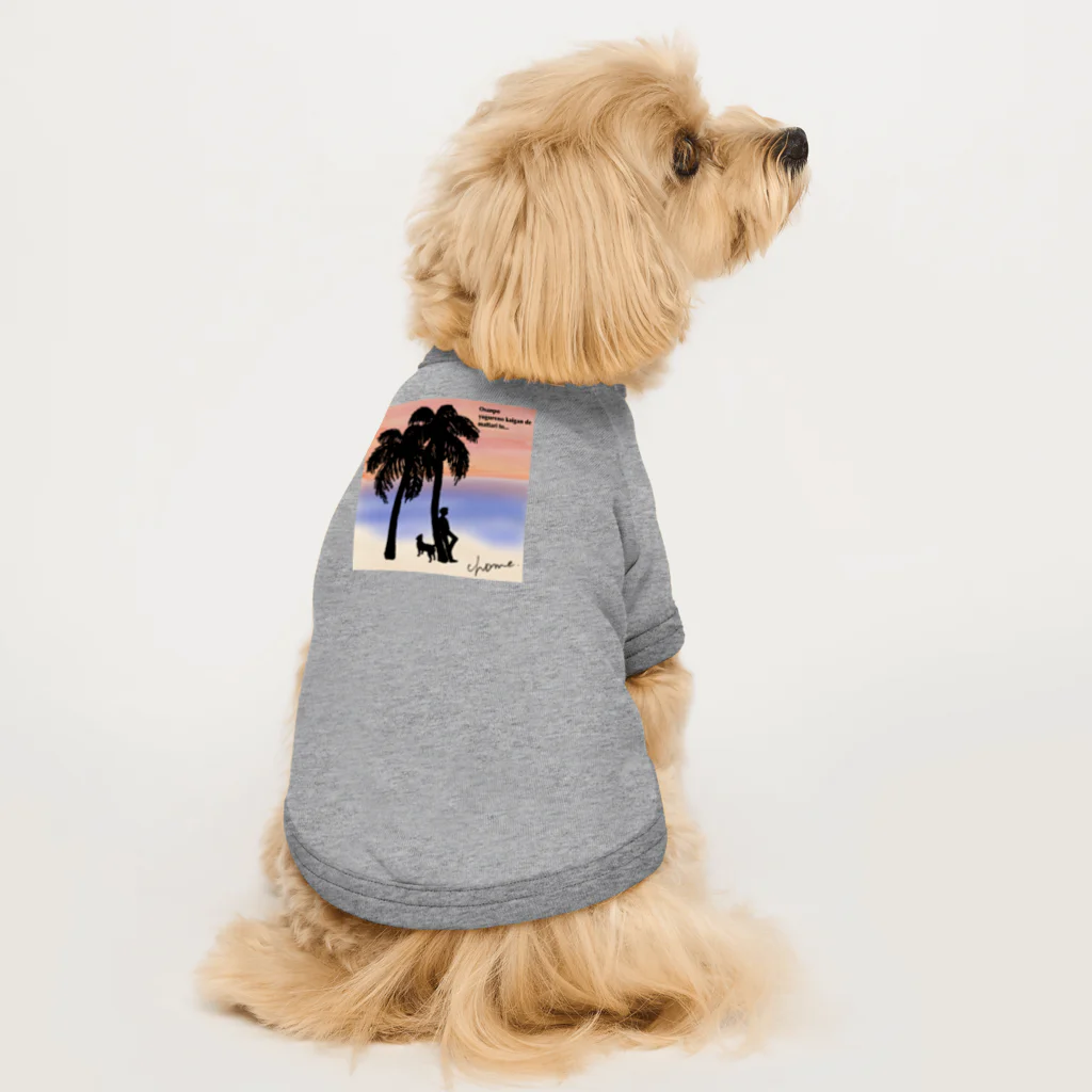 CHOMEの夕暮れ散歩 Dog T-shirt