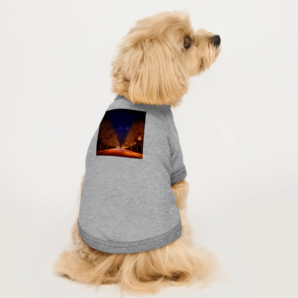 ミラくまのイルミネーションの並木道 Dog T-shirt
